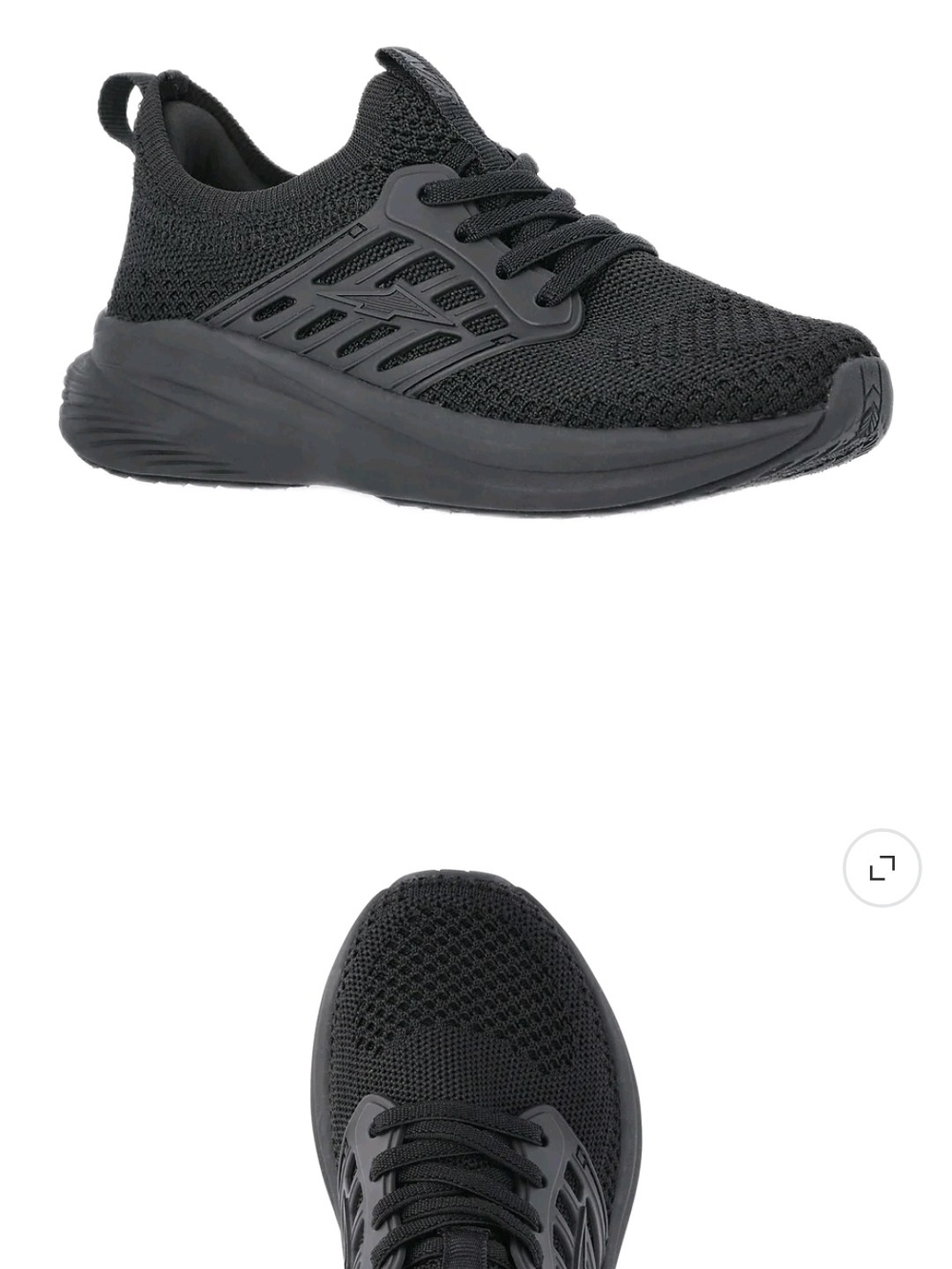 Avia Black Knit Slip-On Kids Sneakers